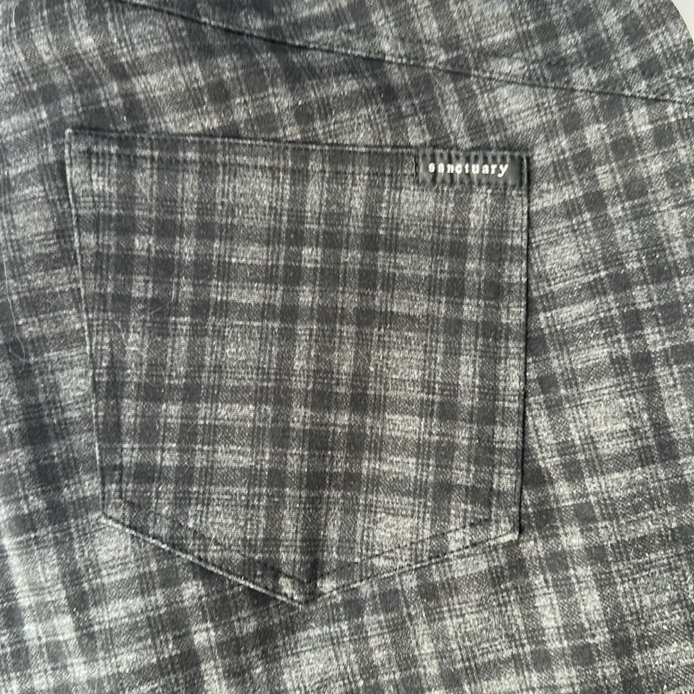 Women’s Sanctuary Dark Academia Goth Alt Plaid Pull On Ponte Pants - XL - Picture 6 of 10